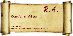 Román Alex névjegykártya